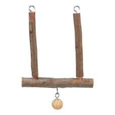 Baloiço em madeira natural e com sino